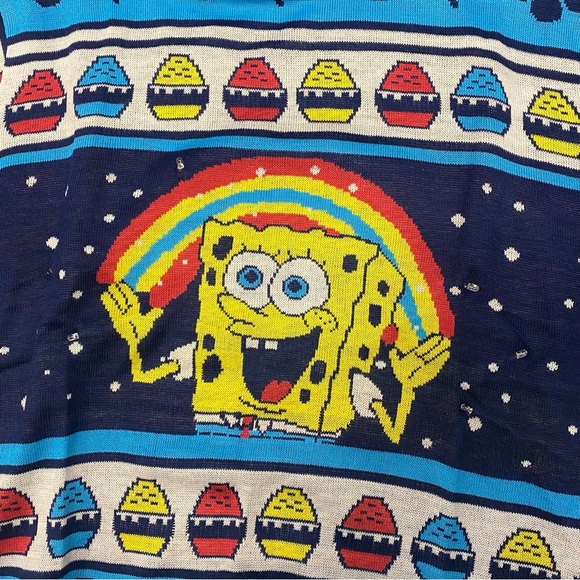 Spongebob Squarepants Ugly Christmas Sweater Lights Up - Picture 7 of 11
